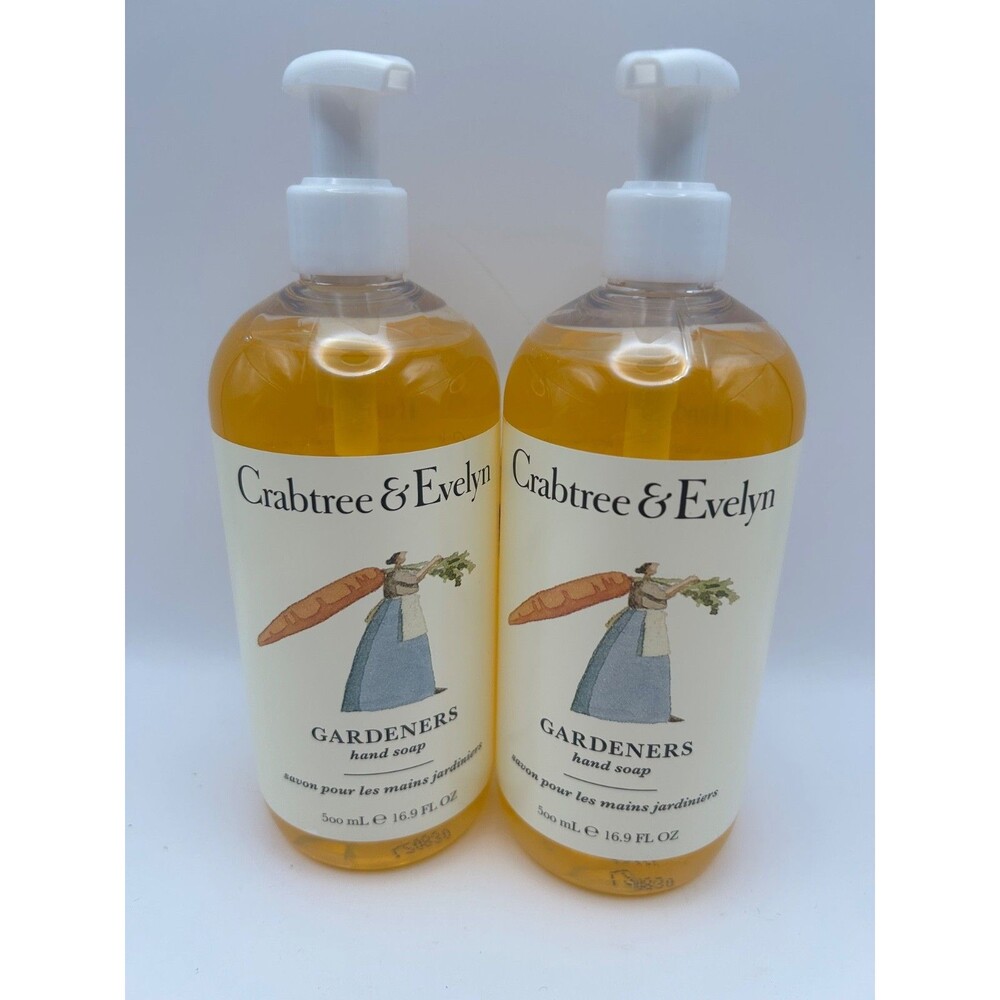 Crabtree & Evelyn GARDENERS Hand Soap Wash 16.9 oz Jumbo Pump Set of 2